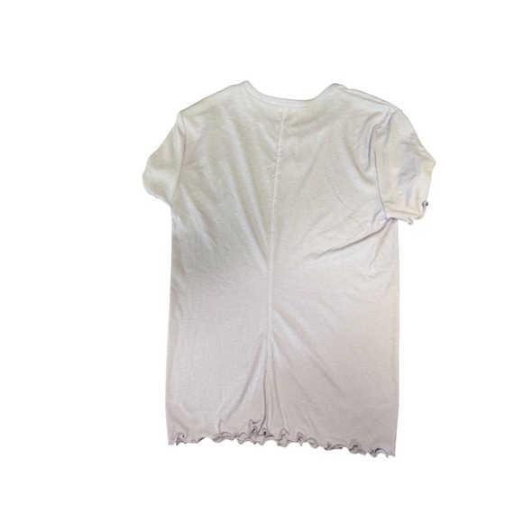 Victoria's Secret PINK Small Lavender Ribbed Ruffle Trim T-Shirt Top NWT - Picture 2 of 4